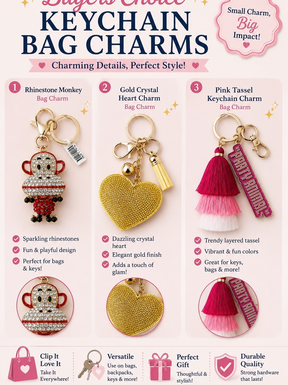Bag Charms Or Keychain- Pick 1